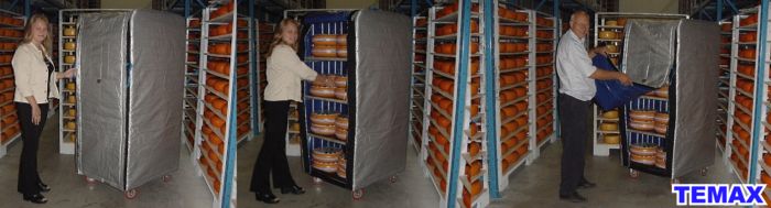 Krautz Temax thermal insulated cover roll containers cheese vegetables frozen products milk products